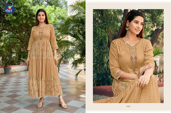 Vitara Fusion Festive Wear  Wholesale Long Gown Kurti Collection